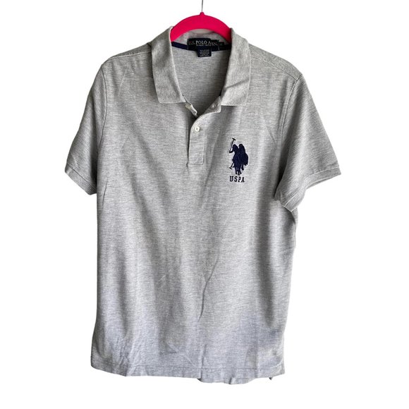 U.S. POLO ASSN. Regular Fit Heather Gray Player 3 Mens Polo, M - Picture 1 of 5